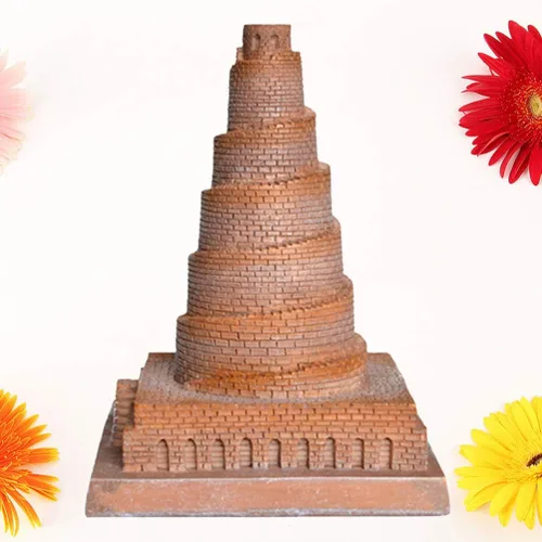 Vista 5 de LIOOBO Babel modelo de torre emblemático modelo de edificio estilo europeo arquitectura artesanía mesa decorativa escritorio oficina arte estatua