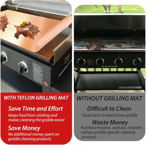 Vista 13 de UBeesize Rollo de Alfombrillas para Parrilla de 13 x 90 Pulgadas para Parrilla al Aire Libre - Tapete de Parrilla BBQ Antiadherente de Servicio