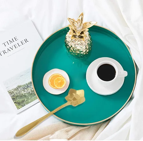 Vista 5 de Cuchara de café creativa de acero inoxidable con flores, cucharas de sopa de azúcar, cucharas para remover té helado de 4.8 pulgadas, cucharas