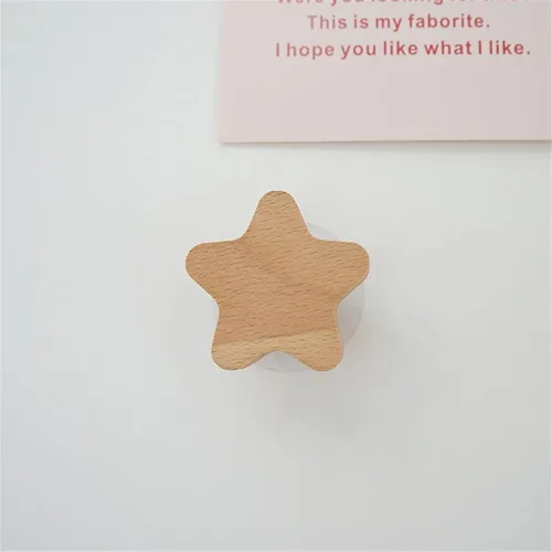 Vista 5 de 6 pomos de madera decorativos en forma de nube para cajones con tornillos, pomos de madera para puertas de gabinete, pomos de cajones de muebles