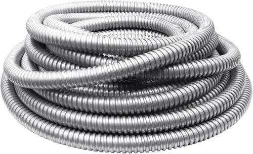 Xadnitu Conducto eléctrico flexible de pared reducida de 1/2 pulgada, tubo de manga de cable galvanizado de hierro de 25 pies para administración de