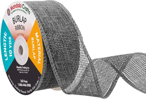 Vista 75 de Mandala Crafts Cinta de arpillera rosa con alambre de 1 pulgada de ancho para manualidades, rollo de 10 yardas de cinta rústica de arpillera