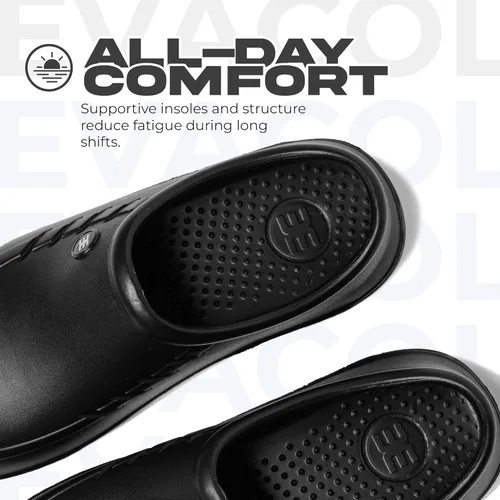 Vista 6 de Zapatos antideslizantes para mujer: zuecos sin cordones, cómodos zapatos de trabajo