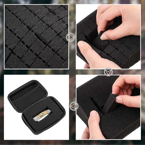Vista 4 de Relaxweex Funda rígida de EVA con espuma personalizable de 7.1 x 4.7 x 3.1 pulgadas, funda protectora de transporte de EVA a prueba de golpes