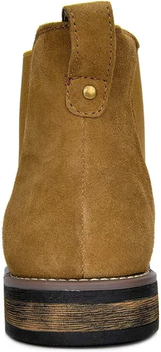 Vista 4 de Bruno Marc - Botines tipo Chelsea de gamuza y piel para hombre