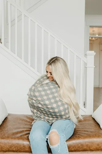 Vista 3 de Copper Pearl Funda multiusos: fundas de asiento de automóvil, funda de lactancia y funda de cochecito para el sol, tela elástica, uso para todas