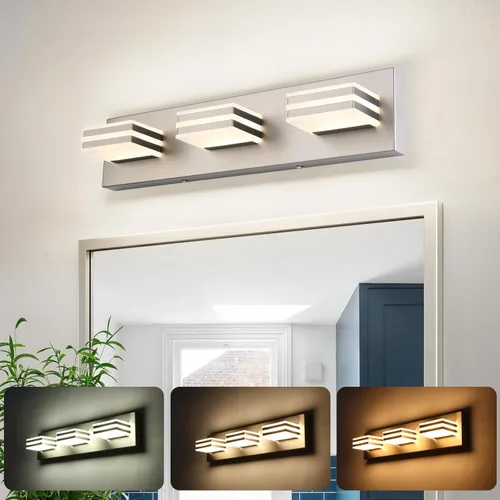 Vista 21 de Barra de luz LED para tocador de baño, 2 luces, lámparas modernas de 12 W, lámparas de baño sobre el espejo de 14 pulgadas, accesorios