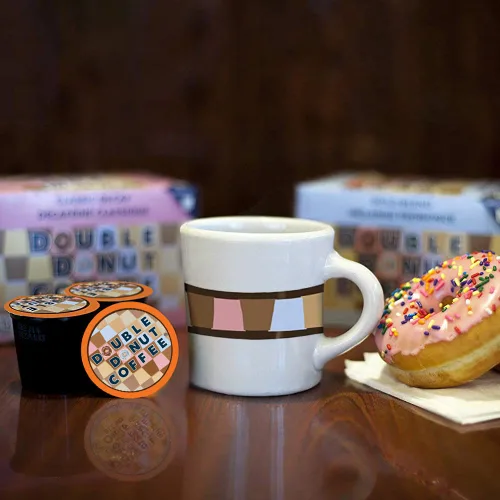 Vista 4 de Cápsulas de café con sabor a caramelo de doble dona, café de caramelo en cápsulas de café de una sola porción para las cafeteras Keurig K Cup