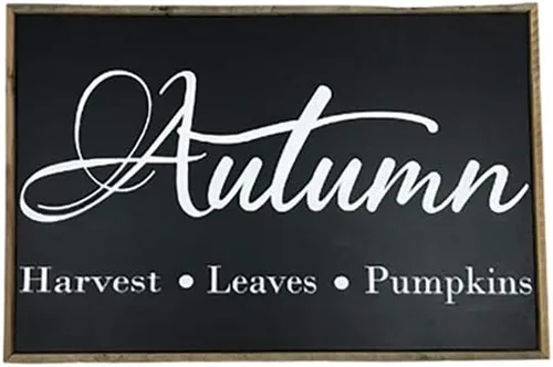 Vista 2 de Fall Home Decor Extra Large Farmhouse Style Sign- Perfect for Focal Point or Fireplace Mantel- Autumn Leaves Harvest Pumpkin