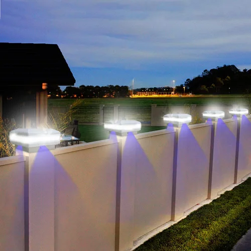 Vista 7 de FVTLED Luces solares para exteriores, luz solar para poste para postes de madera de 4 x 4, 5 x 5, 6 x 6 pulgadas, IP65 impermeable de alto brillo