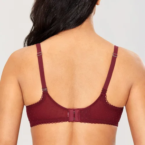Vista 4 de DOBREVA - Brasier de encaje sensual estilo balconette para mujer, con varillas, sin forro, talla grande