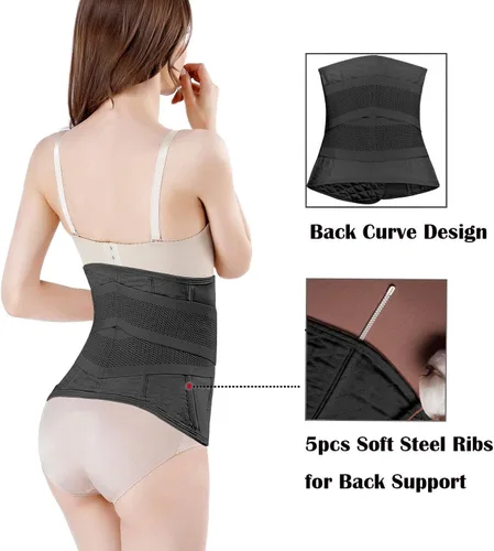 Vista 4 de Faja postparto, cinturón de recuperación de cesárea, soporte para la espalda, venda abdominal, banda para el vientre, ropa moldeadora.
