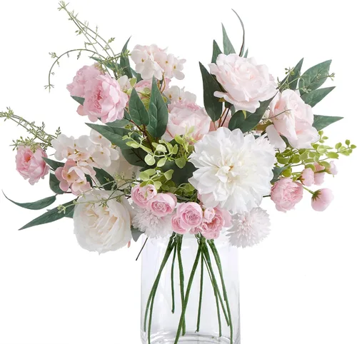 Vista 12 de Anna's Whimsy Ramos de flores artificiales, ramos de flores artificiales de seda para bodas, decoración de mesa del hogar, centros de mesa de boda