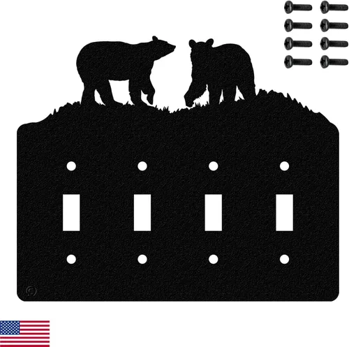 Vista 18 de Bear - Placa de pared dúplex individual (potencia única, negra) - Fabricado en Estados Unidos