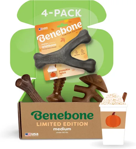 Vista 9 de Benebone - Paquete de 2 juguetes masticables duraderos para perros, diseño Maplestick/Zaggler, tocino real, madera de arce real, fabricados