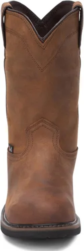 Vista 5 de Justin Wyoming - Botas de trabajo impermeables para hombre, puntera de acero, color marrón, 14 EE EE. UU