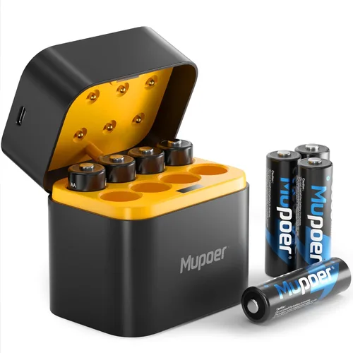 Vista 14 de Mupoer Pilas Recargables AA 4 Unidades, Baterías de Litio AA 1.5V 3600mWh, Batería Recargable Doble A, Pilas Recargables Dos A, Baterías de Ion