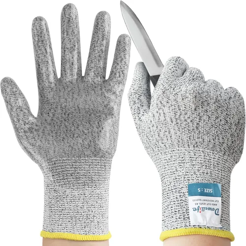 Vista 8 de Dowellife Guantes de protección resistentes a cortes, guantes de seguridad para cortes de cocina para pelar ostras, procesamiento de filetes