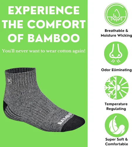 Vista 36 de Calcetines de rayón de bambú premium para hombre, absorben la humedad, control de olor, suela acolchada, calcetines de trabajo transpirables Surtido