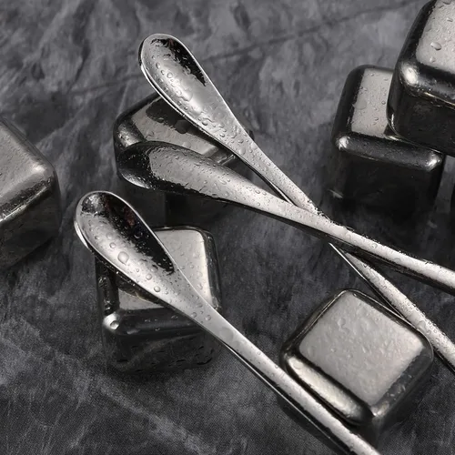 Vista 6 de Palitos de cóctel de acero inoxidable con mango largo de 6 piezas para bebidas de café y té