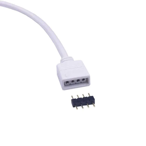 Vista 2 de Cable de extensión LED RGB de 16.4 ft, 16.4 pies, cable de extensión de tira LED de 4 pines, conector de cinta LED flexible para SMD 5050 3528 2835