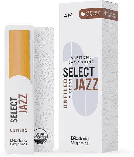 Vista 12 de D'Addario Organic Select Jazz Filed Saxofón 2 medianas, paquete de 5 cañas de saxofón barítono (ORSF05BSX2M)