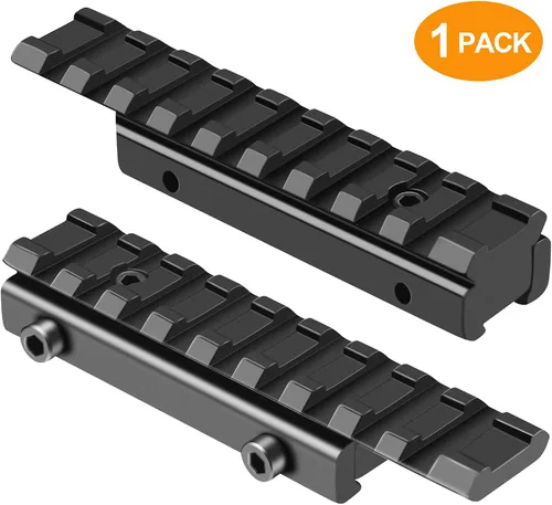Vista 2 de LONSEL Adaptador de riel de cola de milano a Picatinny de 11 mm a 21 mm - Montura de conversión de riel elevador de mira de perfil bajo - Montura