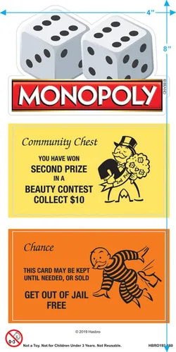 Vista 2 de Popfunk Pegatinas coleccionables de Monopoly Board Game Community Chest Chance