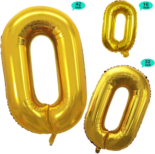 Vista 146 de Goer, conjunto de globos de papel aluminio para decoraciones de cumpleaños, globos de las letras de feliz cumpleaños y de números Oro