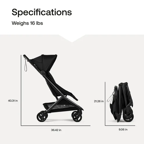 Vista 11 de Bugaboo Butterfly 2 - Cochecito de viaje ultracompacto plegable de un Negro (Heritage Black)