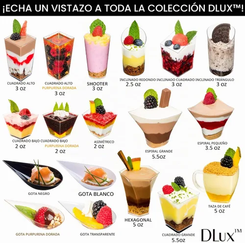 Vista 6 de DLux 100 mini platos de aperitivo de 4 pulgadas con tenedores, cucharas de plástico blanco reutilizables, platos para servir postres y aperitivos