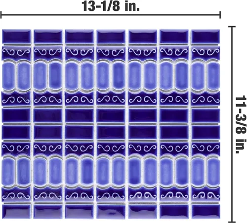 Vista 4 de Merola Tile Módena Azul Cobalto 11-3/8" x 13-1/8" Azulejo de porcelana para piso y pared