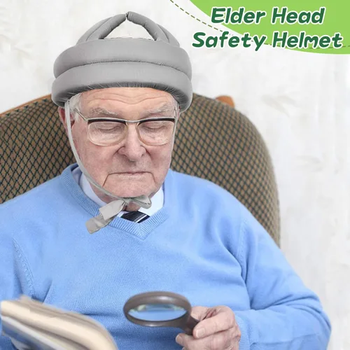 Vista 2 de Plplaaoo Casco de seguridad para cabeza de anciano, casco protector grueso y suave para personas mayores, protector de cabeza para personas mayores