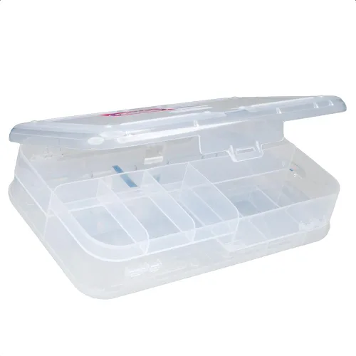 Vista 10 de Craft County Caja de lápices transparente Caja de utilidad de doble cara Organizador de suministros de oficina Azul