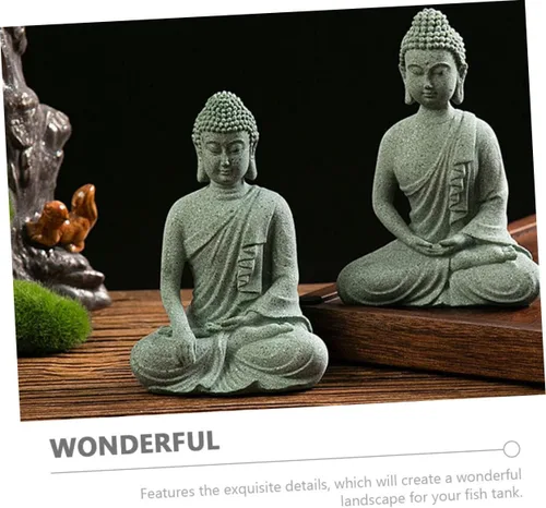 Vista 7 de Garneck Decoración de mesa al aire libre, accesorios para el hogar, decoración del hogar, pecera, adorno zen, pecera, estatua de Buda para el hogar