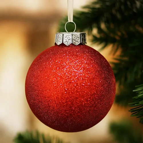 Vista 18 de SLEETLY Paquete de 28 adornos de bolas de Navidad rojas y verdes para decoraciones de árboles - Juego de adornos de bolas de plástico inastillables