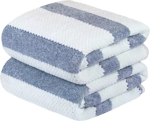 Vista 88 de JML - Toallas de baño de microfibra de gran tamaño (30 x 60 pulgadas), suaves, súper absorbentes y de secado rápido, multiusos para deportes Azul