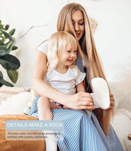 Vista 4 de Simply Kids Toddler Socks with Grippers (9 Pair) for 6 Months - 3 Years Old Ankle Baby Socks