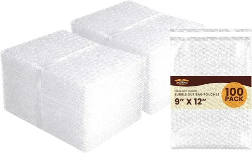 Vista 14 de The Boxery Bolsas de burbujas autoadhesivas transparentes de 3 x 5 pulgadas, paquete de 100