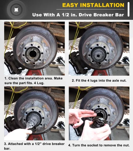 Vista 7 de Camoo 648636 Juego de llaves de tuerca de husillo, 5 piezas de enchufes de tuerca de eje para Ford Dana 50 60, para Dodge, Chevrolet y GMC de 1/2