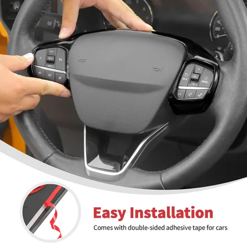 Vista 4 de Cubierta de Volante Linskip Compatible con Ford Bronco Sport 2025 2024 2023 2022 2021, Cubiertas de Volante de ABS para Accesorios Interiores