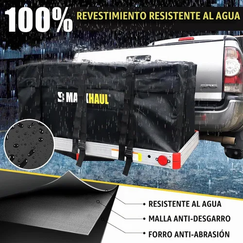 Vista 4 de MaxxHaul 70209 Bolsa de transporte de carga de carcasa suave para portaequipajes de montaje en enganche, resistente y resistente al agua, 47