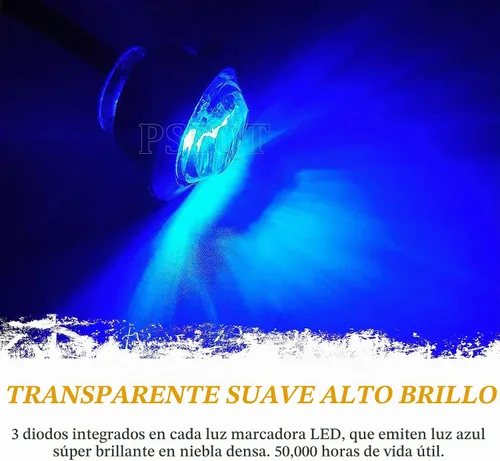 Vista 2 de PSEQT Luces LED redondas laterales de 3/4 pulgadas, indicadores de señal de giro, luz de ojal de bala, impermeable, para remolque, camión, autobús