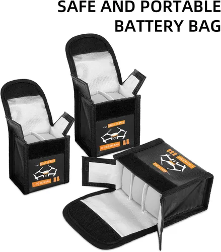 Vista 6 de Bolsa de batería Mini 3 4 Pro Lipo para DJI Mini 4 Pro/Mini 3 Pro/Mini 3 RC Cámara Drone Accesorios a prueba de fuego a prueba de explosiones