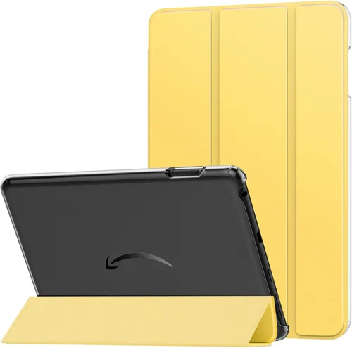 Vista 18 de MoKo Funda para tableta Amazon Kindle Fire HD 8 y 8 Plus (12/10ª generación, 2022/2020), funda de piel sintética con soporte triple y carcasa azul