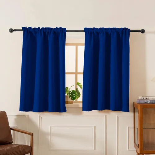Vista 23 de Pickluc Cortina opaca de cocina de 20 pulgadas de largo, con bolsillo para barra, cortinas para ventanas pequeñas en sala de estar, sótano
