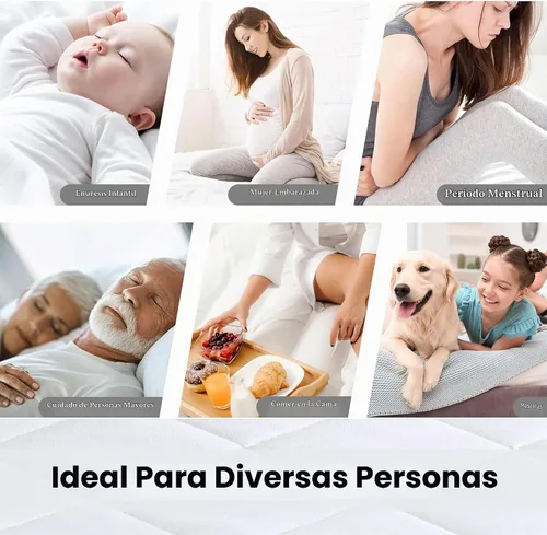 Vista 8 de COTTONPASSION - Protector de colchón impermeable de tamaño individual, equipado con funda de colchón elástica con bolsillo profundo, suave