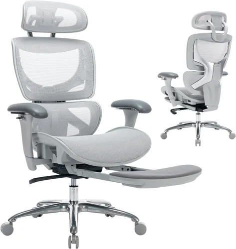 Vista 11 de COLAMY Silla de oficina ergonómica de malla, silla de escritorio ejecutiva de computadora con respaldo alto y reposacabezas ajustables y brazos 4D