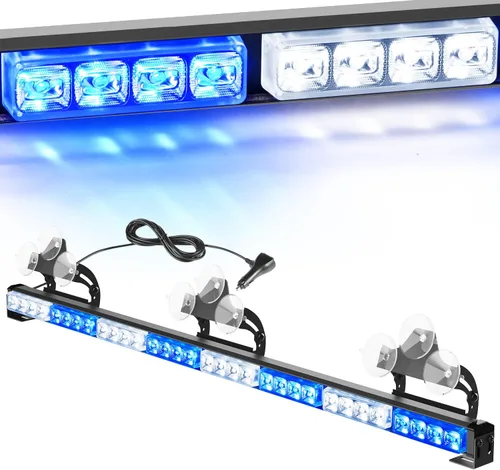 Vista 10 de Nilight - Barra de luz estroboscópica de emergencia para asesor de tráfico, 35 pulgadas, 32 LED, 21 patrones de flash, luces de advertencia