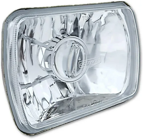 Vista 4 de Octane Lighting Proyector de cristal transparente LED de 7 x 6 pulgadas, faros delanteros de metal, 4000 lúmenes, H4, par de bombillas